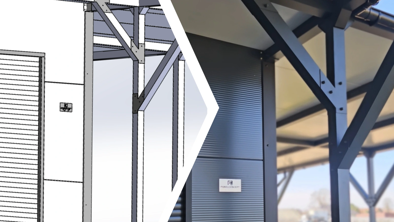 Projekt 3D domku gospodarczego z płyty warstwowej – PanelConcept