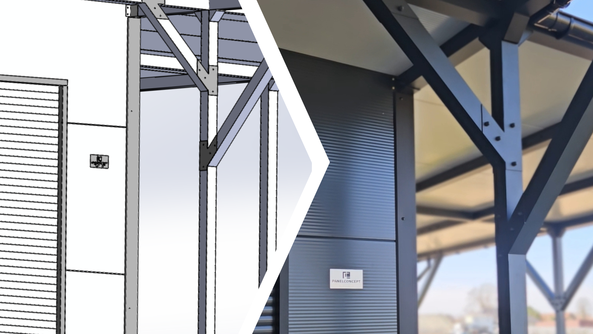 Projekt 3D domku gospodarczego z płyty warstwowej – PanelConcept